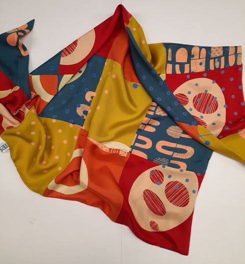 Silk Twill Patchwork Scarf